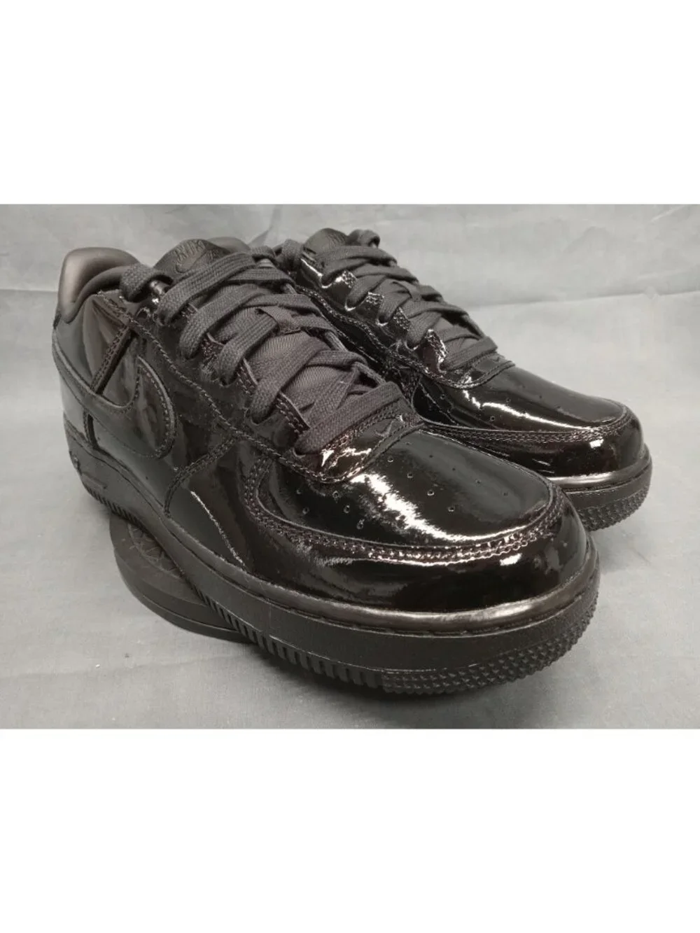 Nike Air Force 1 BG (GS) Triple Black Patent Leather Boys Size 4 NEW NO BOX!